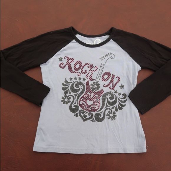 American Vintage Tops - Y2K Rock On Baseball Tee